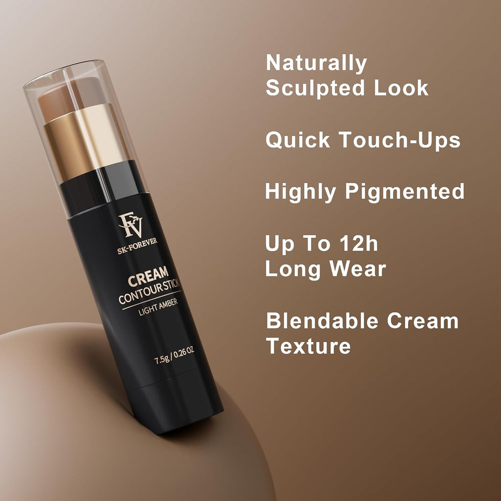 Contour Stick, Highly Pigmented & Blendable Cream Contour Bronzer Makeup, Long Lasting & Waterproof