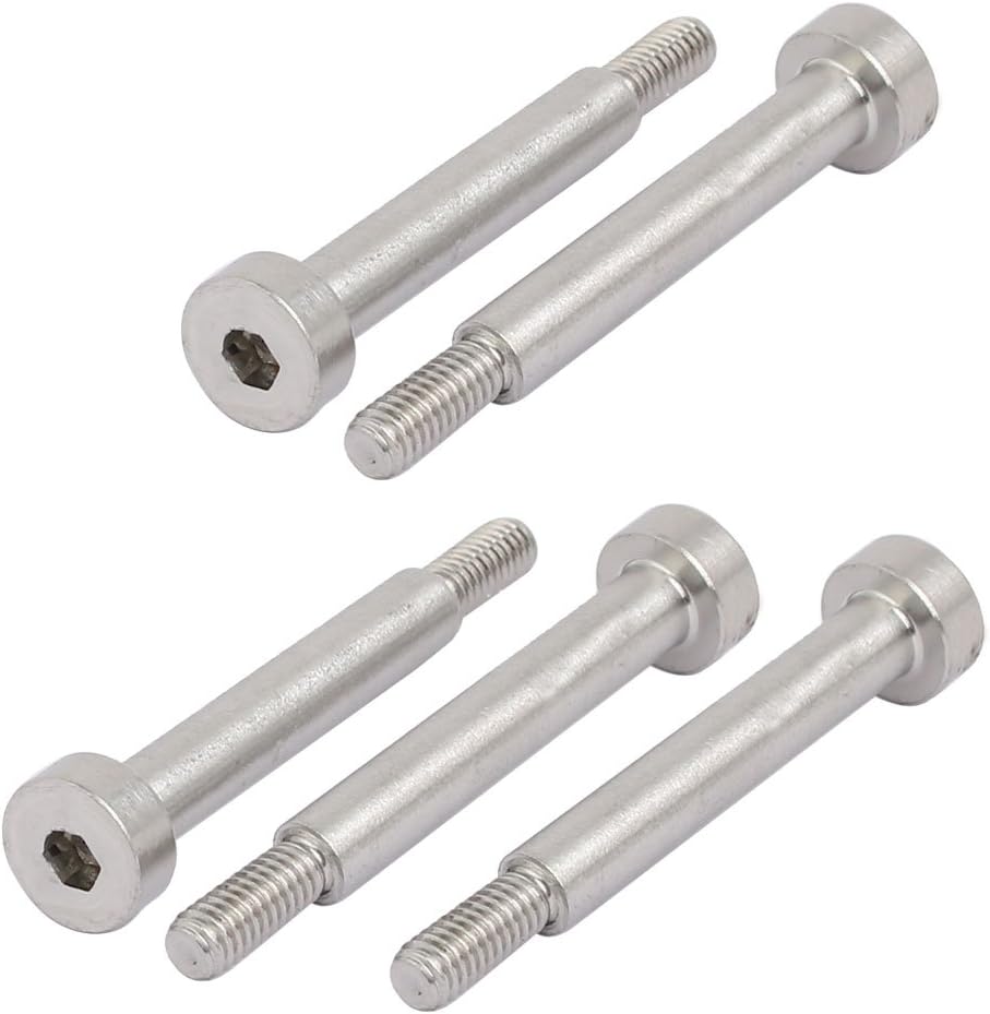 uxcell 5pcs 304 Stainless Steel Hex Socket Shoulder Bolt 5mm Shoulder Dia 30mm Shoulder Length M4 Thread