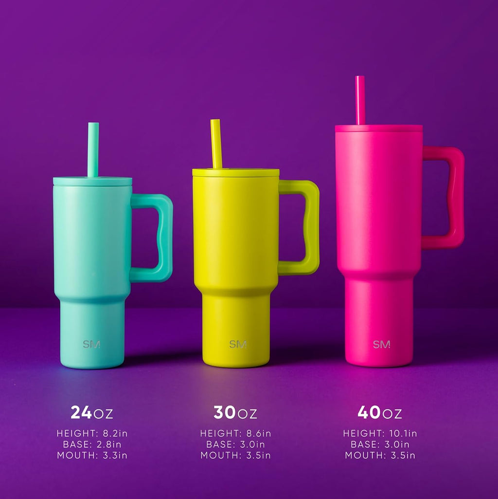 Kids Tumbler with Straw & Handle | 24oz | Multi-Color | Trek Kids Water Bottle, Toddler Cup | Insulated Stainless
