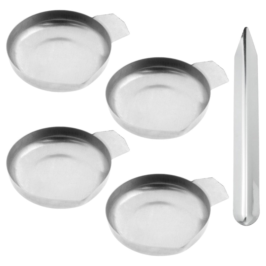 5 Pcs Silver Set, Includes 4 Electronic Scale Trays and 1 Scoop