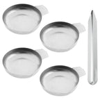 5 Pcs Silver Set, Includes 4 Electronic Scale Trays and 1 Scoop