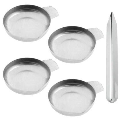 5 Pcs Silver Set, Includes 4 Electronic Scale Trays and 1 Scoop