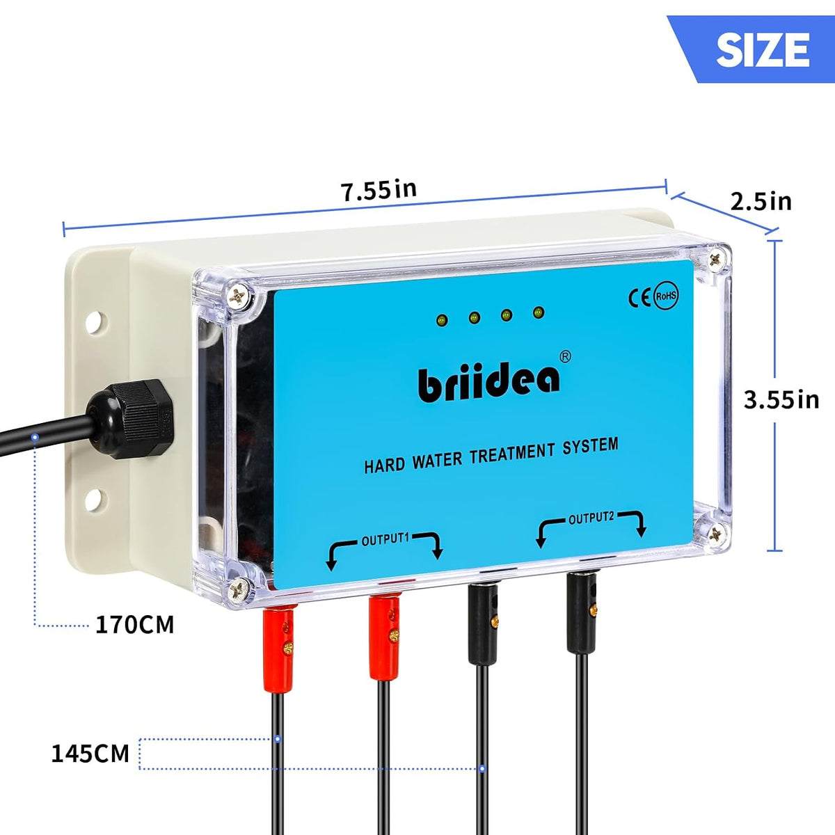 Water Descaler,Briidea Water Descaler Whole House with Highly Efficient in Dissolving Scale, No Chemicals, Salt or