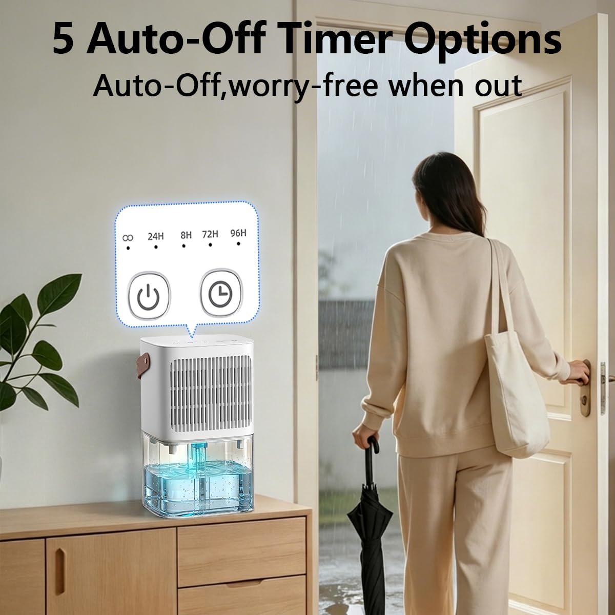 Dehumidifier 60oz Small Dehumidifier for Home 430 Sq.Ft Quiet Dehumidifier with 10 Color Lights&Auto Shut Off 3 Modes