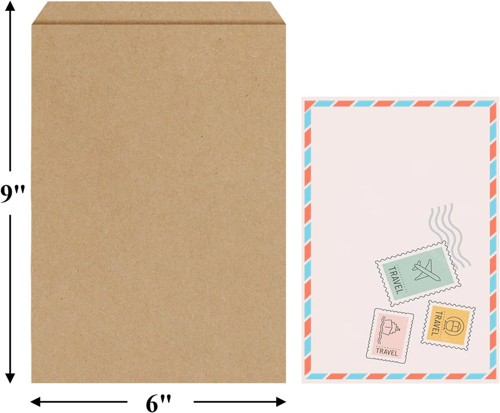 Kraft Brown Paper Bags 6x9 Flat Envelopes For Small Items 100 Pack