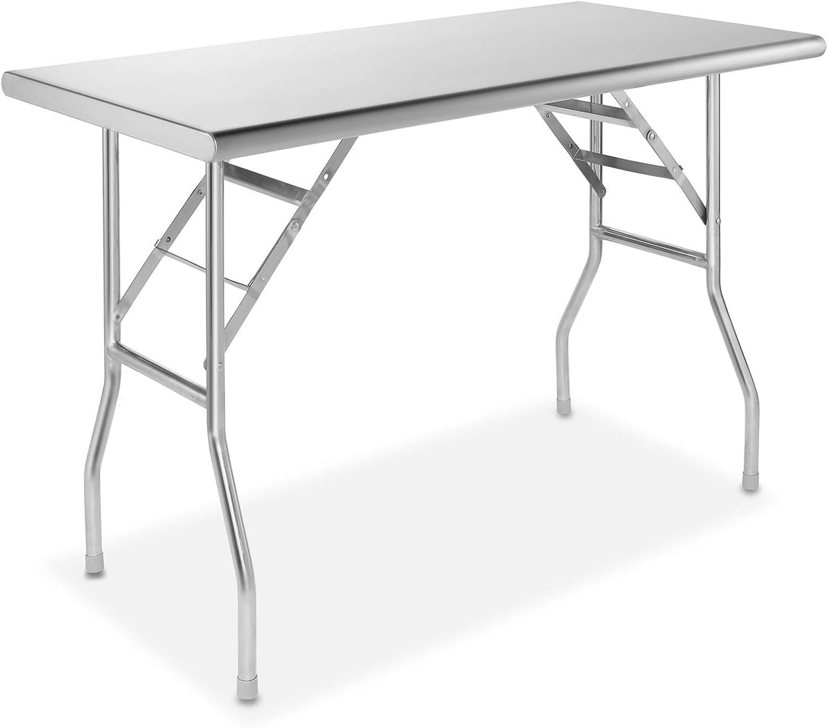 Stainless Steel Folding Table 48 x 24 Inch, NSF Kitchen Prep & Work Table