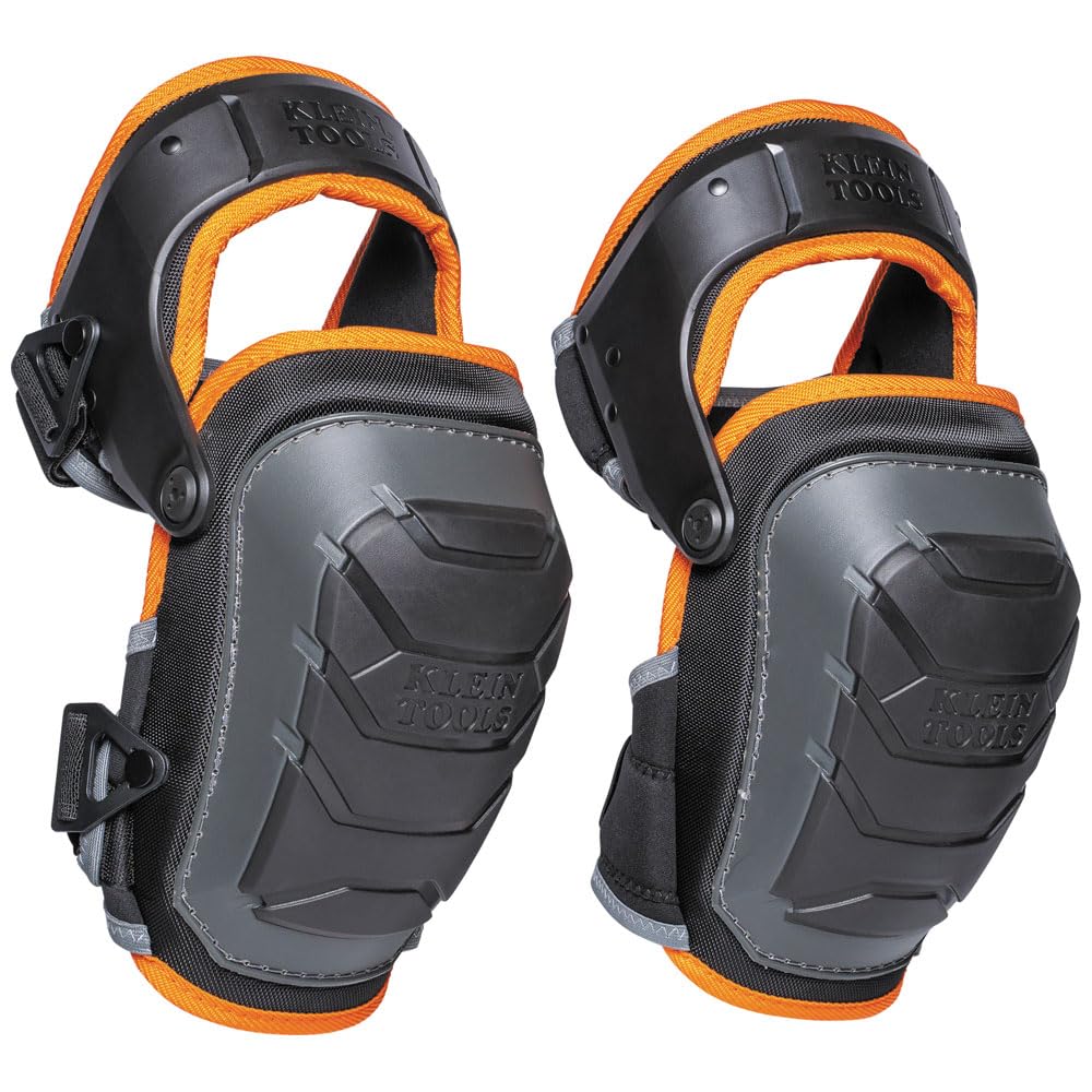 60491 Hinged Knee Pads, Heavy Duty Gel Foam Protective Knee Pads with Quick-Fasten Buckle and Thigh Strap, Black