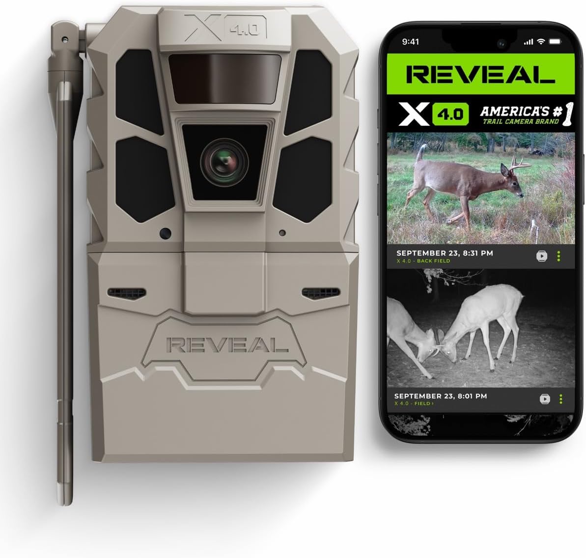 Reveal X 4.0 Cellular Trail Camera, Night Vision, Waterproof | 4K photo; industry's best battery life; Live View;