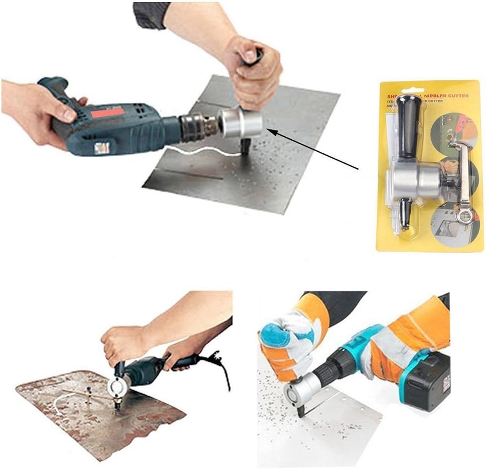Double Head Metal Sheet Nibbler Cutter Hole Saw Drill Attachment Paperboard Package