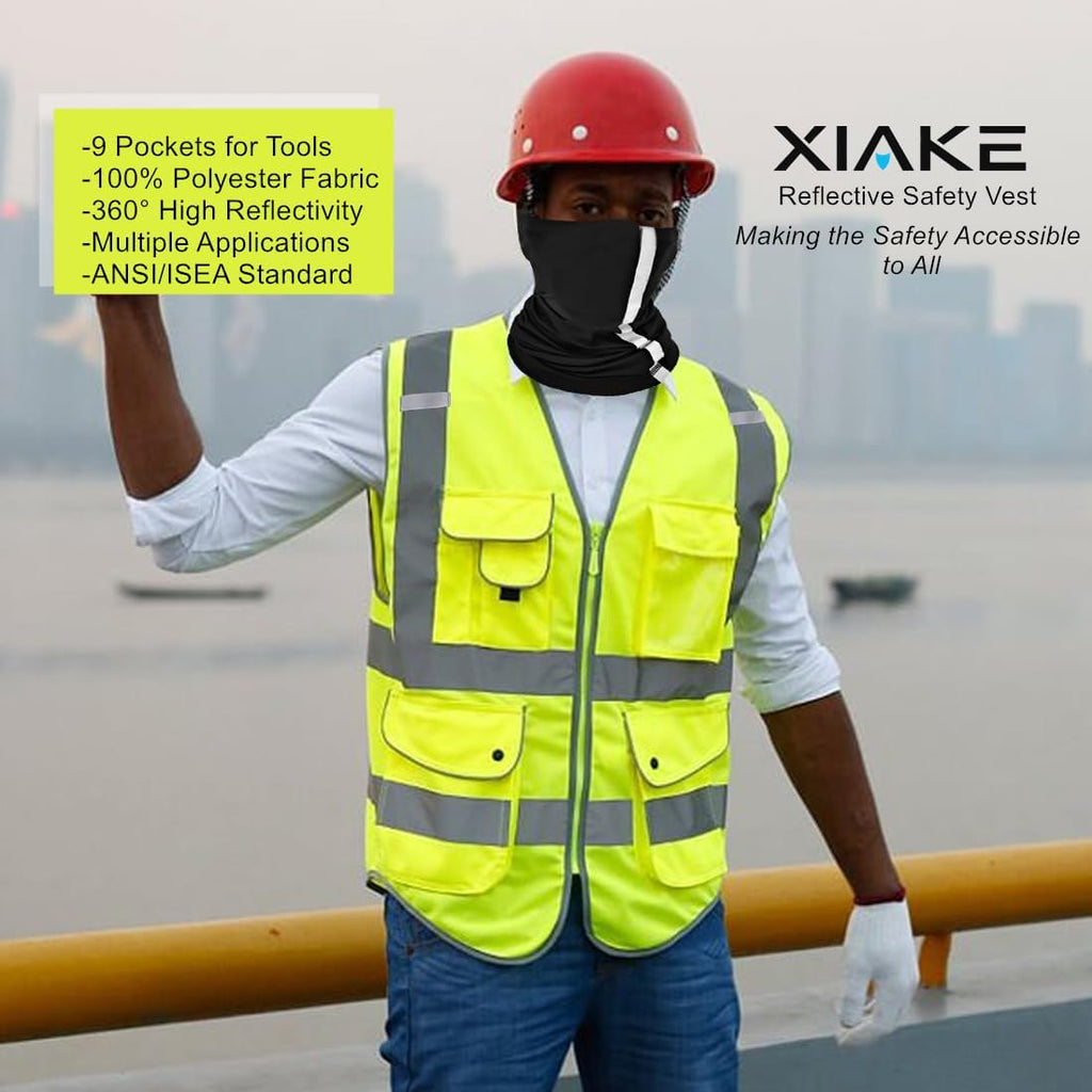9 Pockets Class 2 High Visibility Reflective Safety Vest for Men Women,Meets ANSI/ISEA Standard