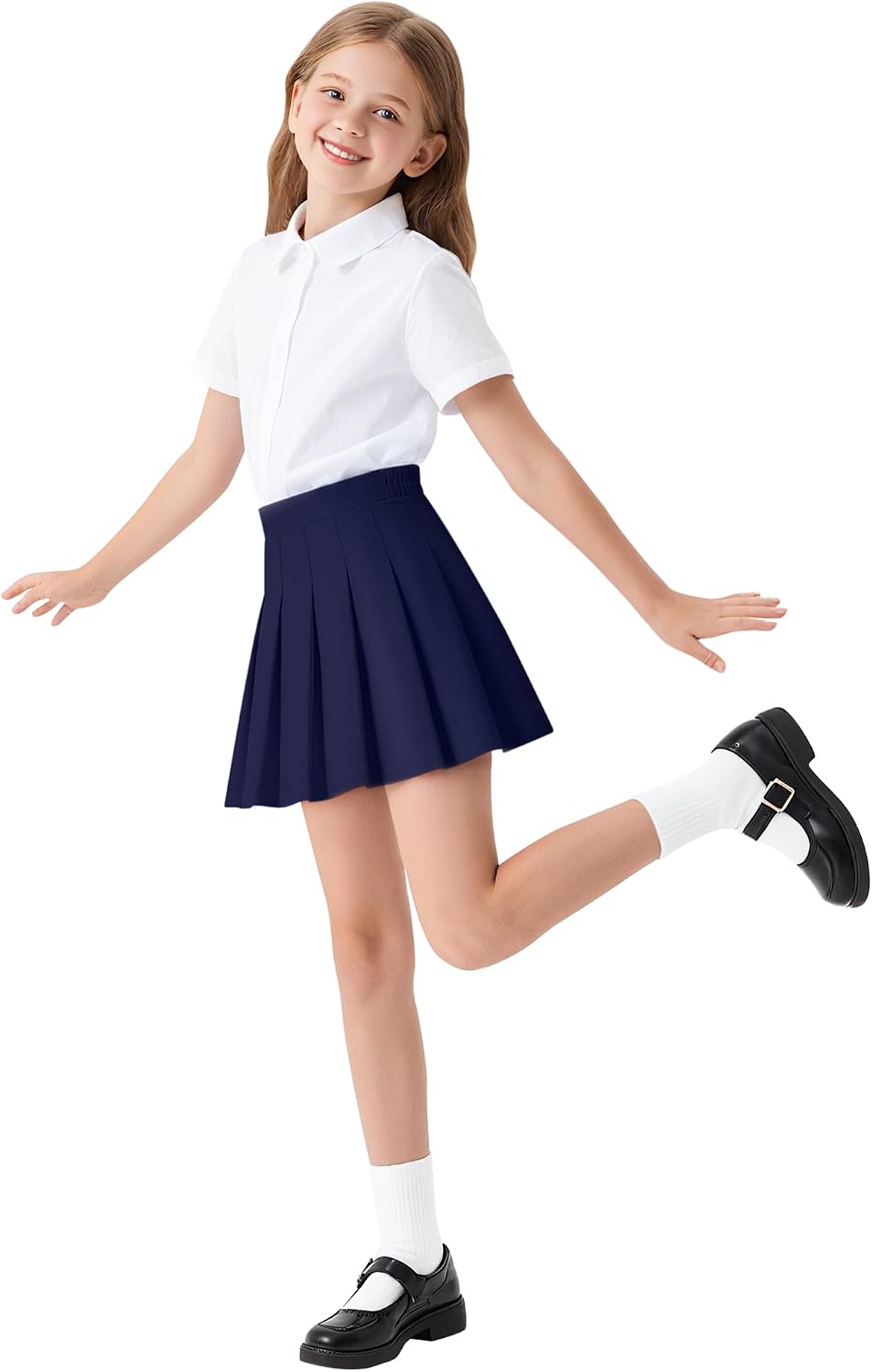 Girls Pleated Skirts Kids School Uniform Skirt Tennis DIY Skorts