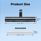 2pcs Car Perfume Diffuser With 12 Odorless Refill Sticks Black