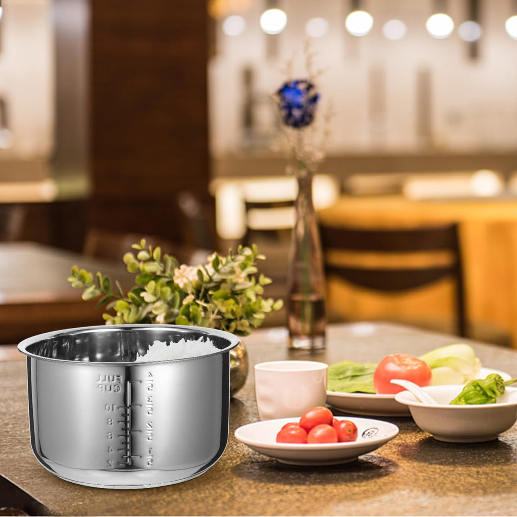 Cabilock Rice Cooker Inner Pot Replacement Stainless Steel 5L Silver