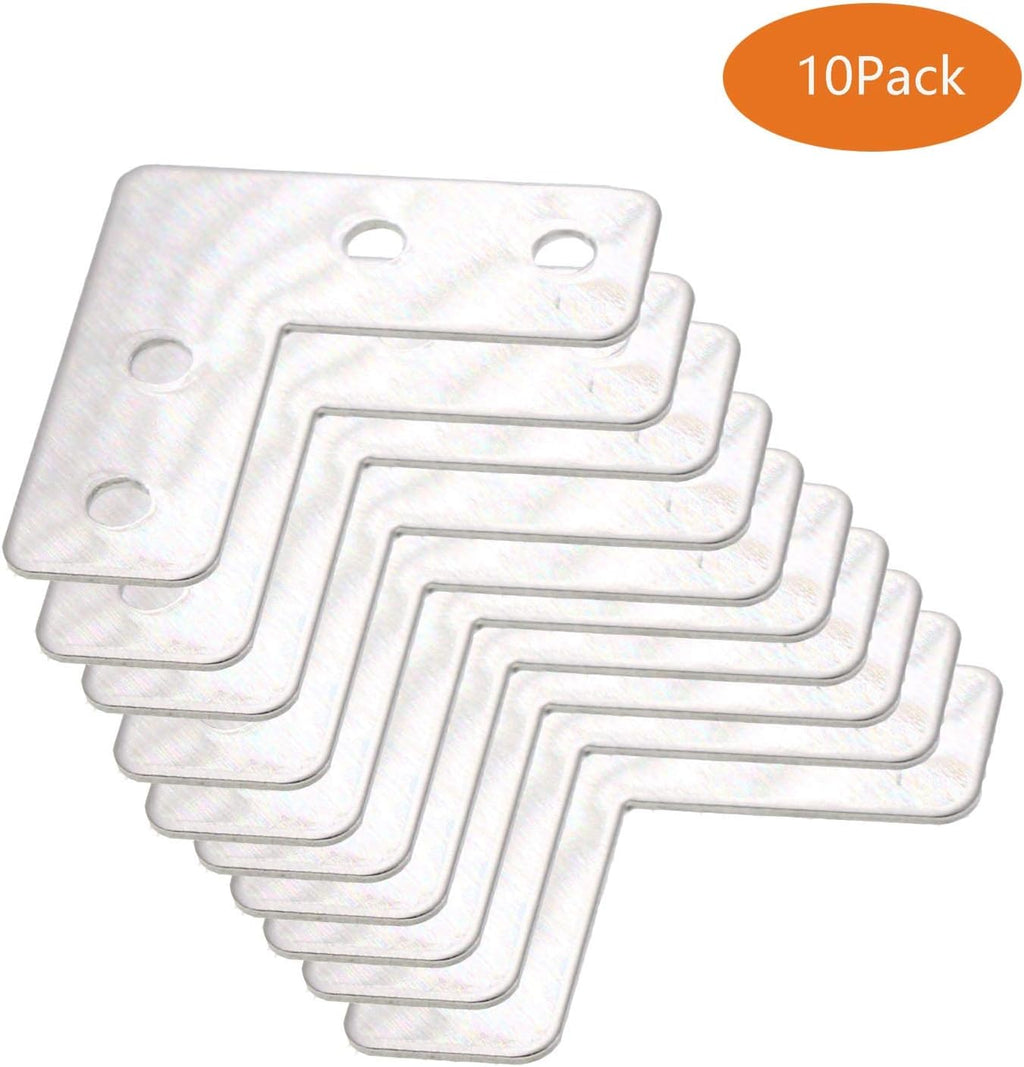 Stainless Steel L Shape Flat Corner Brace Bracket for Wood, Metal Fixing Joining Support Brace for Shelves, Furniture