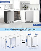 24 Inch Beverage Refrigerator,180 Cans Outdoor Refrigerator