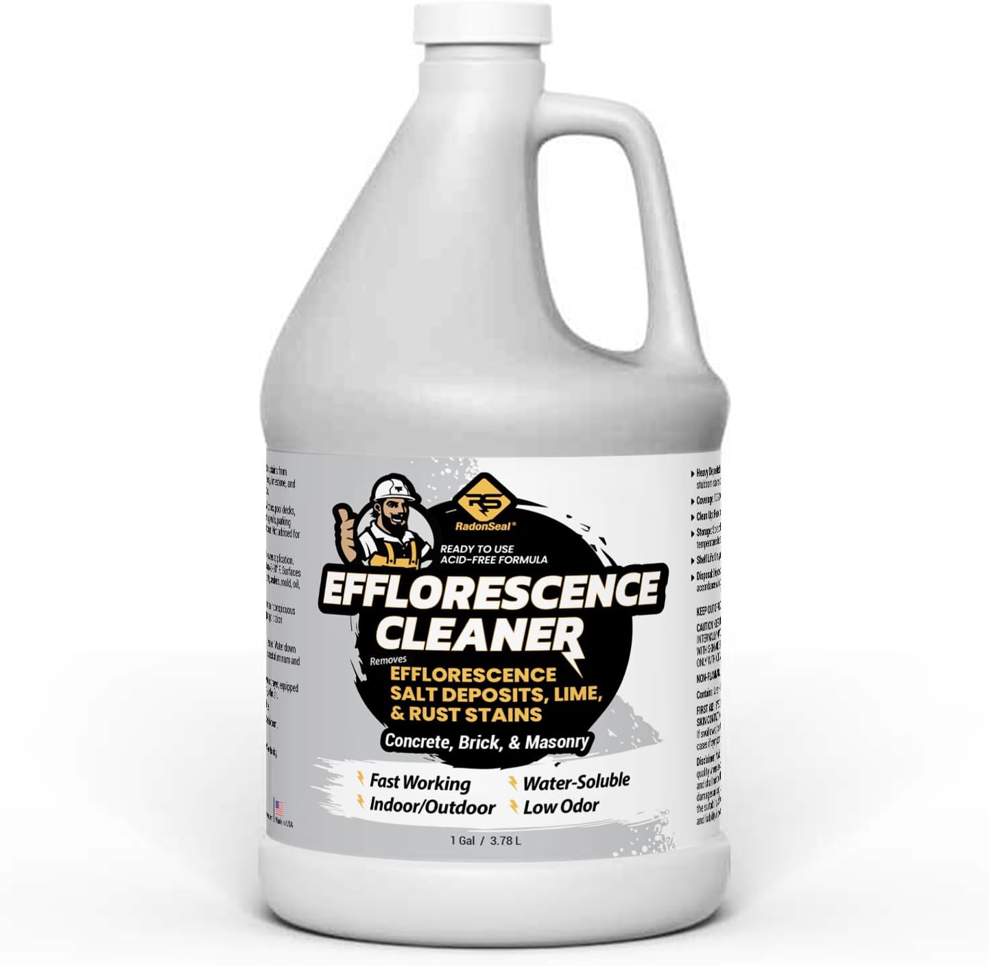 Efflorescence Remover for Brick, Concrete, Pavers & Masonry | Fast-Acting Efflorescence Cleaner for Mortar Haze, Lime