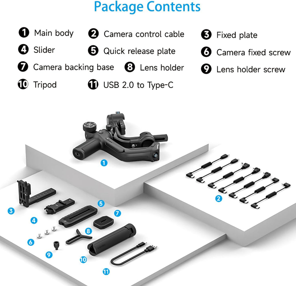 SCORP 2 Gimbal Stabilizer for DSLR and Mirrorless Camera, Integrated Al Tracking Sensor, 3-Axis Camera Stabilizer for