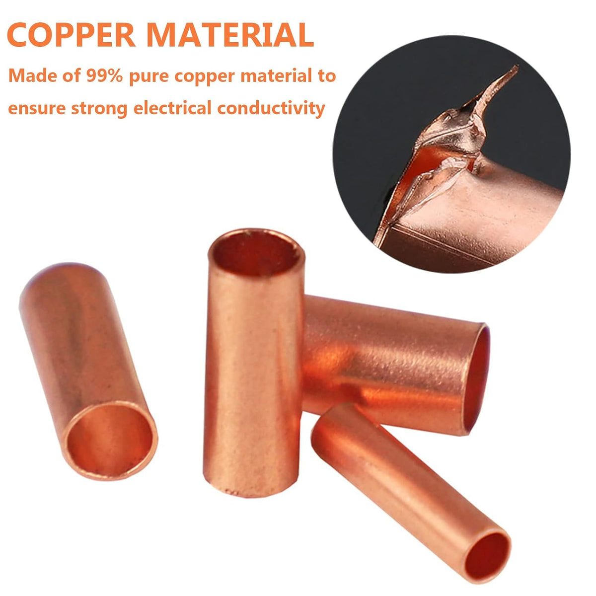 480 Pcs Wire Ferrules Kit 7 Size AWG 6-18 Copper Crimp Connector