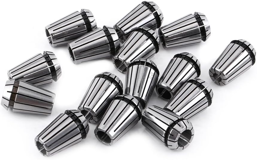 15pcs ER20 Collet Set 1-13mm 65Mn Steel Precision Spring Collet