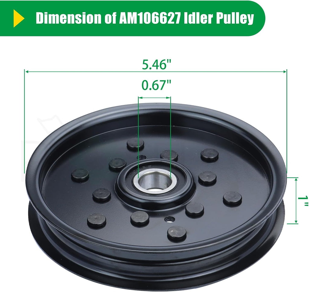 AUC16698 AM106627 Idler Pulley for John Deere Z425 Z225 Z445 Decks