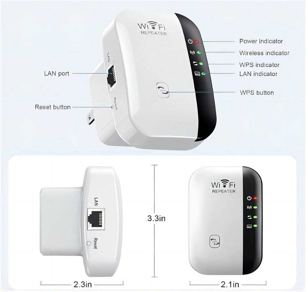 WiFi Extender, WiFi Extenders Signal Booster for Home Up to 5000 sq.ft and 50 Devices, WiFi Range Extender, Wireless