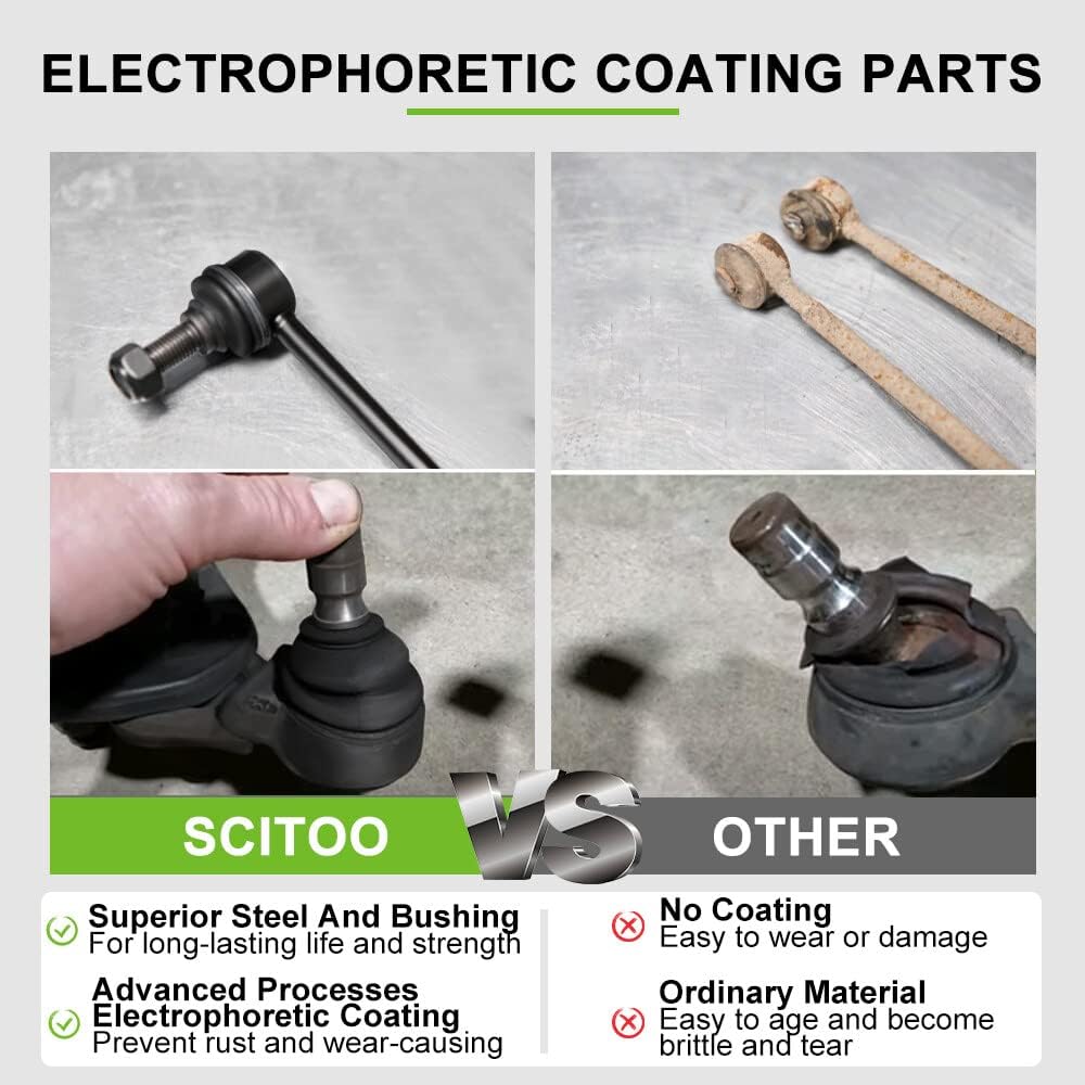 SCITOO 4Pcs Front Suspension Kit Inner Tie Rod End Outer Tie Rod End Fit 2007-2012 For Lexus For Es350 2005-2012 For Toyota For Avalon 2007-2011 For Toyota For Camry