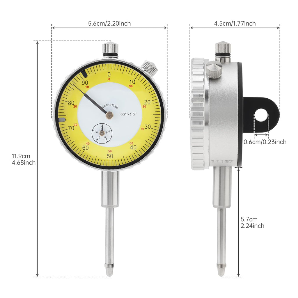0-1 inch Dial Gauge Tester Indicator, Imperial Scale Dial Indicator