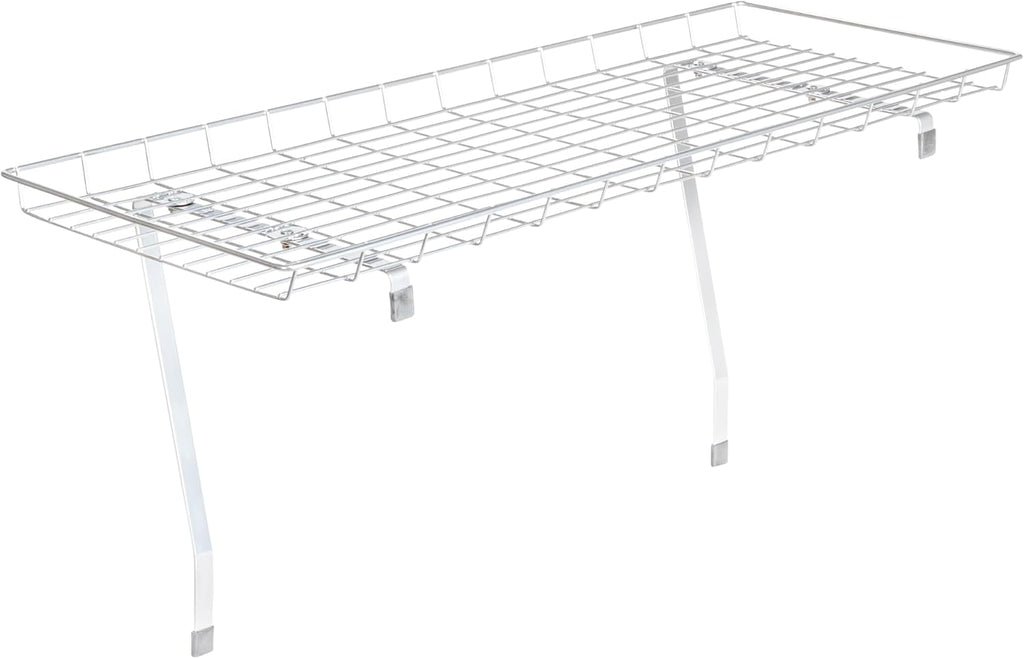 Rear Display Over-The-Washer Storage Shelf to Organize and Store Laundry Room Supplies, Silver