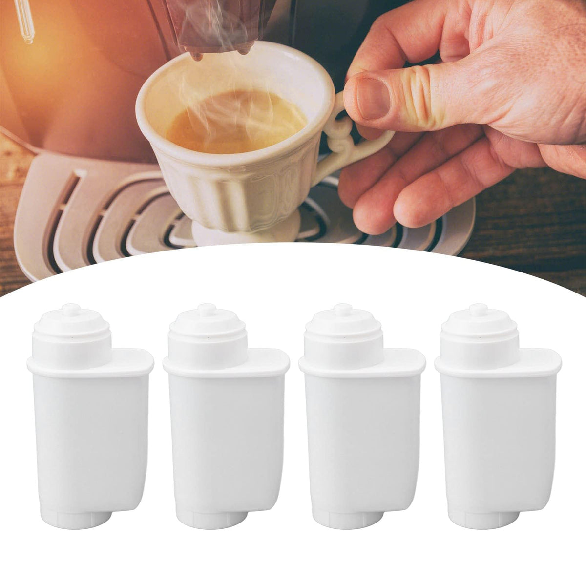 TOPINCN Coffee Machine Water Filter Replacement, 4 Pack, ABS