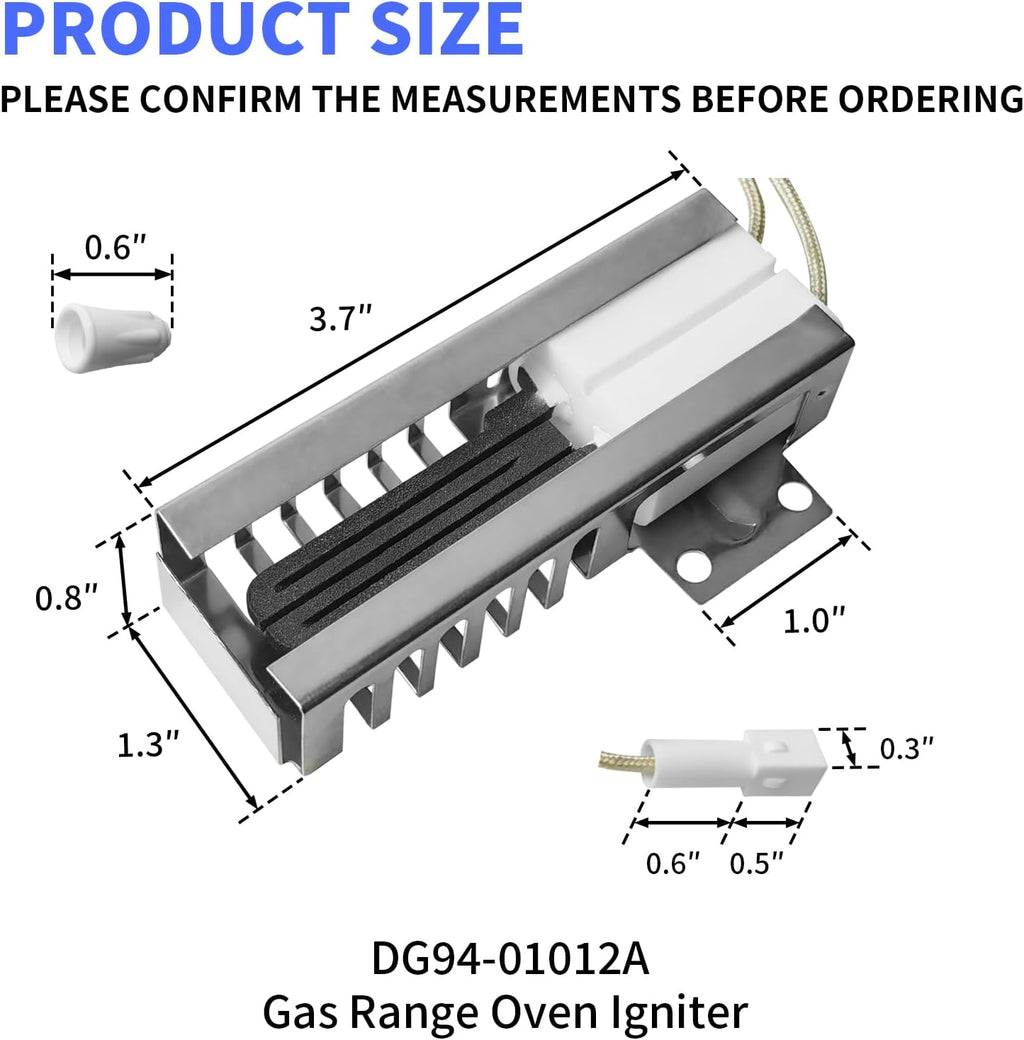 DG94-01012A Gas Range Oven Igniter Replacement AP5967723 DS039KX 4011538 Oven Bake Igniter Compatible with Sam-sung Oven Range Stove NX58H95, NX58H99, NX58J, NX58K, NX58M