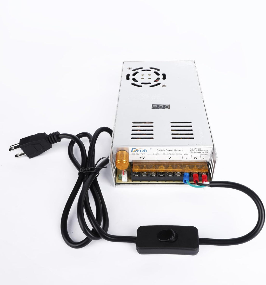 4FT Power Cable 3 Prong Grounding Plug, AC Power Cord Extension Cord with Switch On/Off and Fork Terminal Connectors