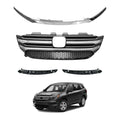 Pilot Front Upper Grille & Grill Trim Fits 2016 2017 2018 Hon-da Pilot