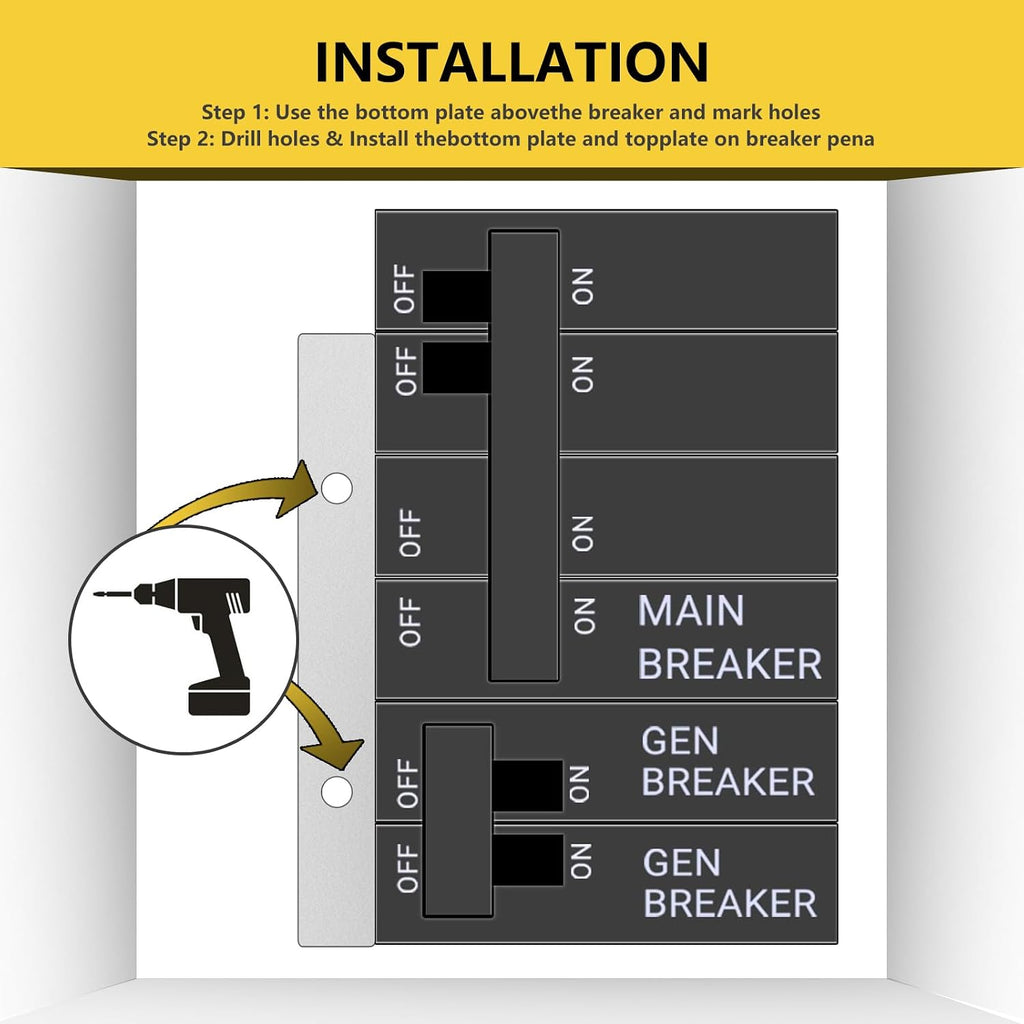 Generator Interlock Kit Compatible with Square D for Homeline Meter Main 150 or 200 amp Breaker,for Home Safety Interlock Kit