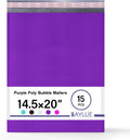 Purple Bubble Mailers 14.25x20, Self Seal Poly Padded Envelopes #7, 15 Pack