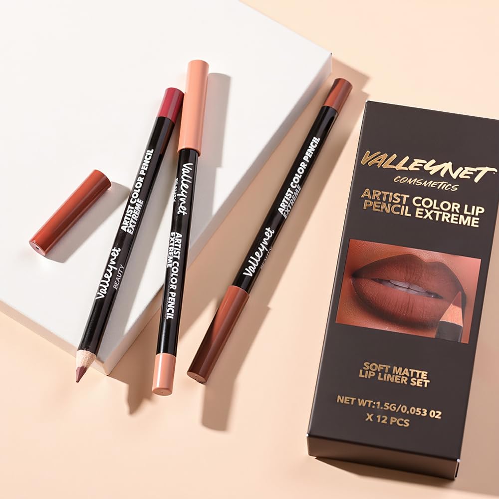 12-Color Lip Liner Set – Matte Lip Pencils for Ombre & Gradient Lips, Long-Lasting, Smudge-Proof, Hydrating Lip Liner