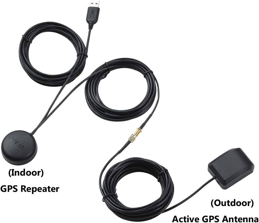 GPS Repeater Signal Booster Amplifier Signal Strength Active Antenna for Car/Trucks/Indoor Use, Gain 30 dB, with