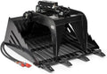 Mini Skid Steer Skeleton Rock Grapple Rake with Bolt-On Teeth, Toro Style Mounting System, Reinforced Side Cutters