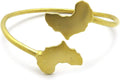 Smooth Africa Continent Pendant Brass Bangle