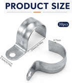 30-Pack 3/4" Conduit Clamp - Stainless Pipe Clamp, Single Strap for EMT