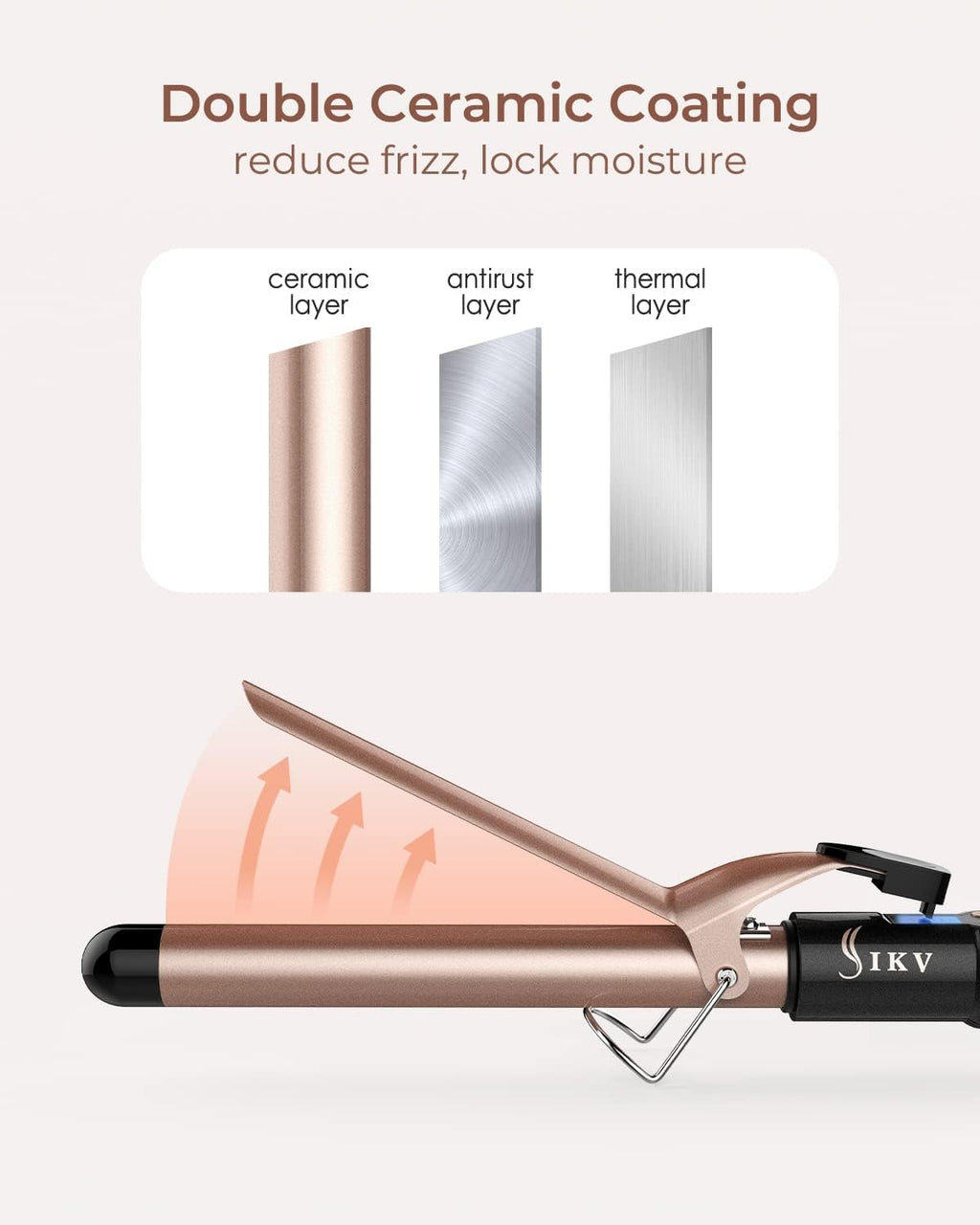 1 inch Curling Iron Extra Long Barrel,Classic Curls,225-450°F | Curling Wand 1 inch Barrel for Long Hair,Curling Iron