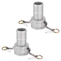 Kozelo 2Pcs Aluminum Type C 2" x 2" Cam Lock Hose Fitting