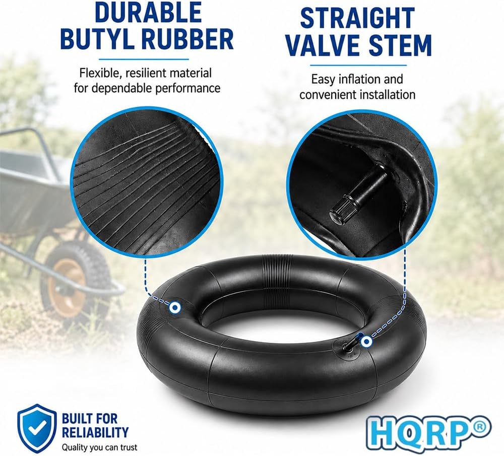 Wheelbarrow Tire Inner Tube 4.80/4.00-8 Replacement for Hand Truck, Dolly, Lawn Mower, Trailer - 15.5 in Outside