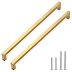 2 Pack 15 Inch Gold Cabinet Pulls, Square Drawer Handles