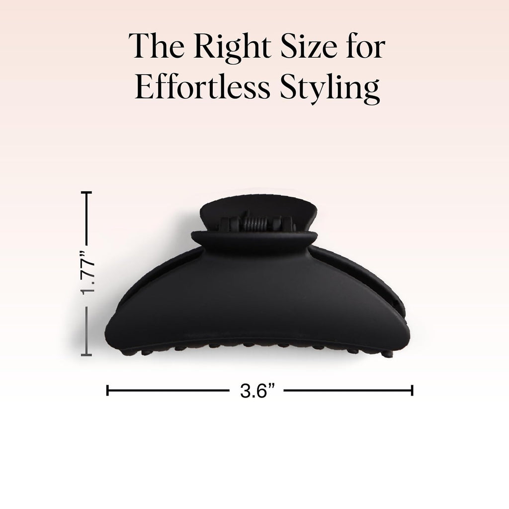 Medium Hair Clips for Women - Black and Tort, 2pcs