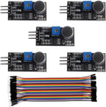 LM393 Sound Sensor Module - High Sensitivity Microphone Sound Detection Sensor with 3.3-5V Digital Onboard Potentiometer Led Indicator for Ar-duino (Pack of 5)
