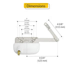 Left Hand Split Arm Casement Operator, Metal Material White Finish