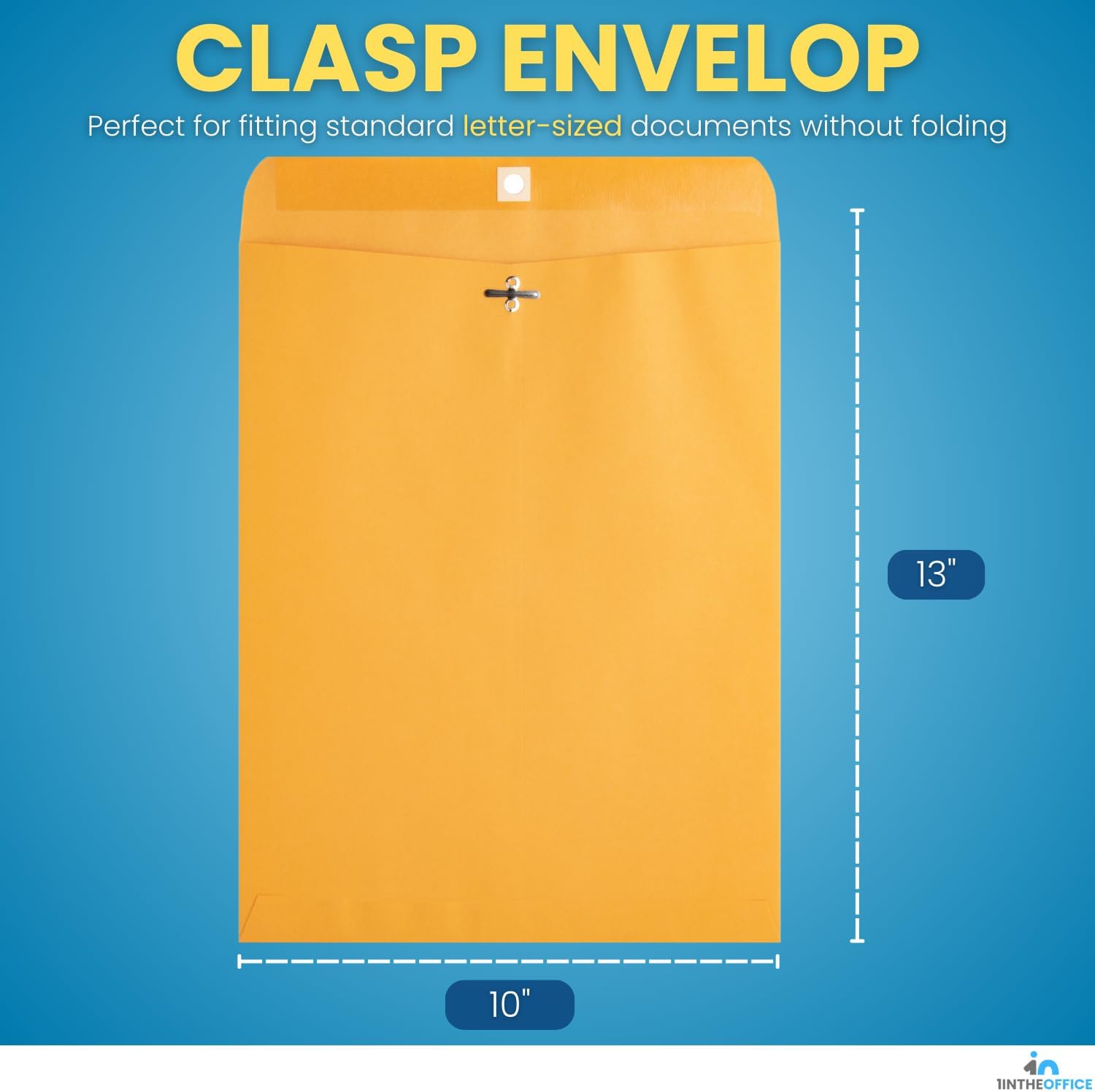 Clasp Envelopes 10x13, Large Mailing Envelopes, Catalog Envelopes, Clasp Closure & Gummed Seal, Brown, 12 Pack