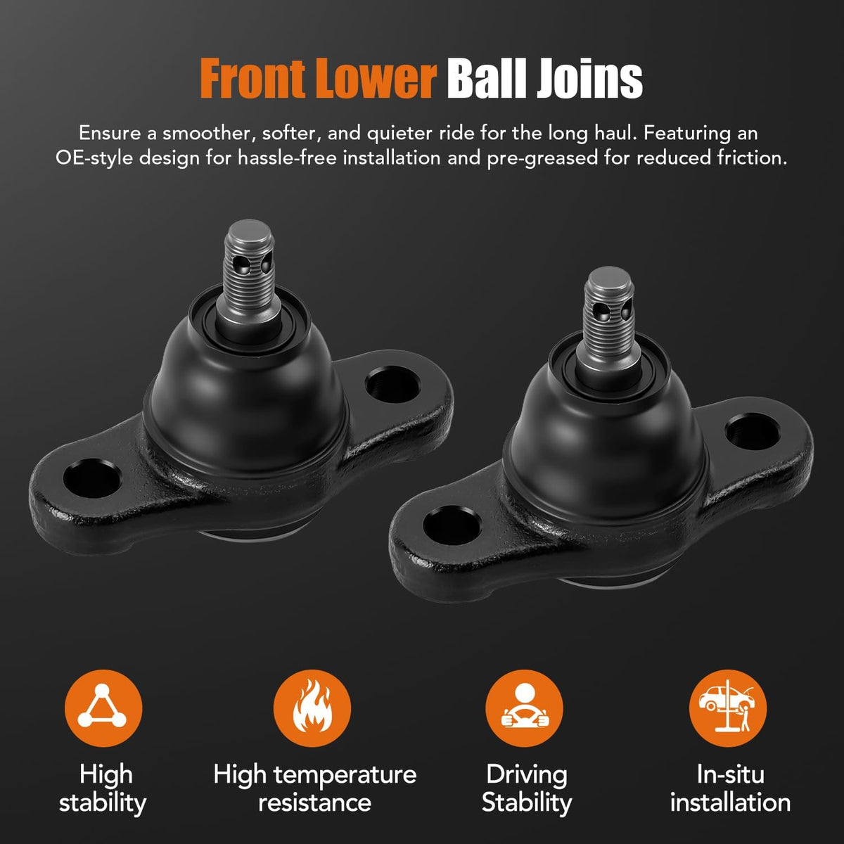 LCWRGS Front Lower Ball Joints Fits for Hyundai Elantra 2007-2012, Kia Optima 2007-2010, Forte 2010-2013, Forte Koup 2010-2013, Forte5 2012-2013, Rondo 2007-2012, Magentis 2007-2010 -2pcs