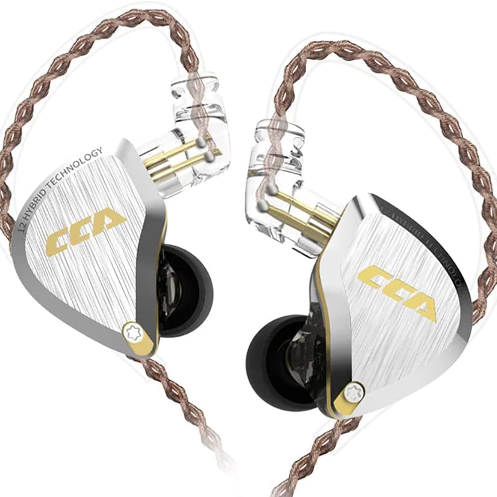 C12 in Ear Monitor Headphones 5BA 1DD Hybrid HiFi IEM Earphones Noise Isolating Stereo Wired Earbuds for Musicians
