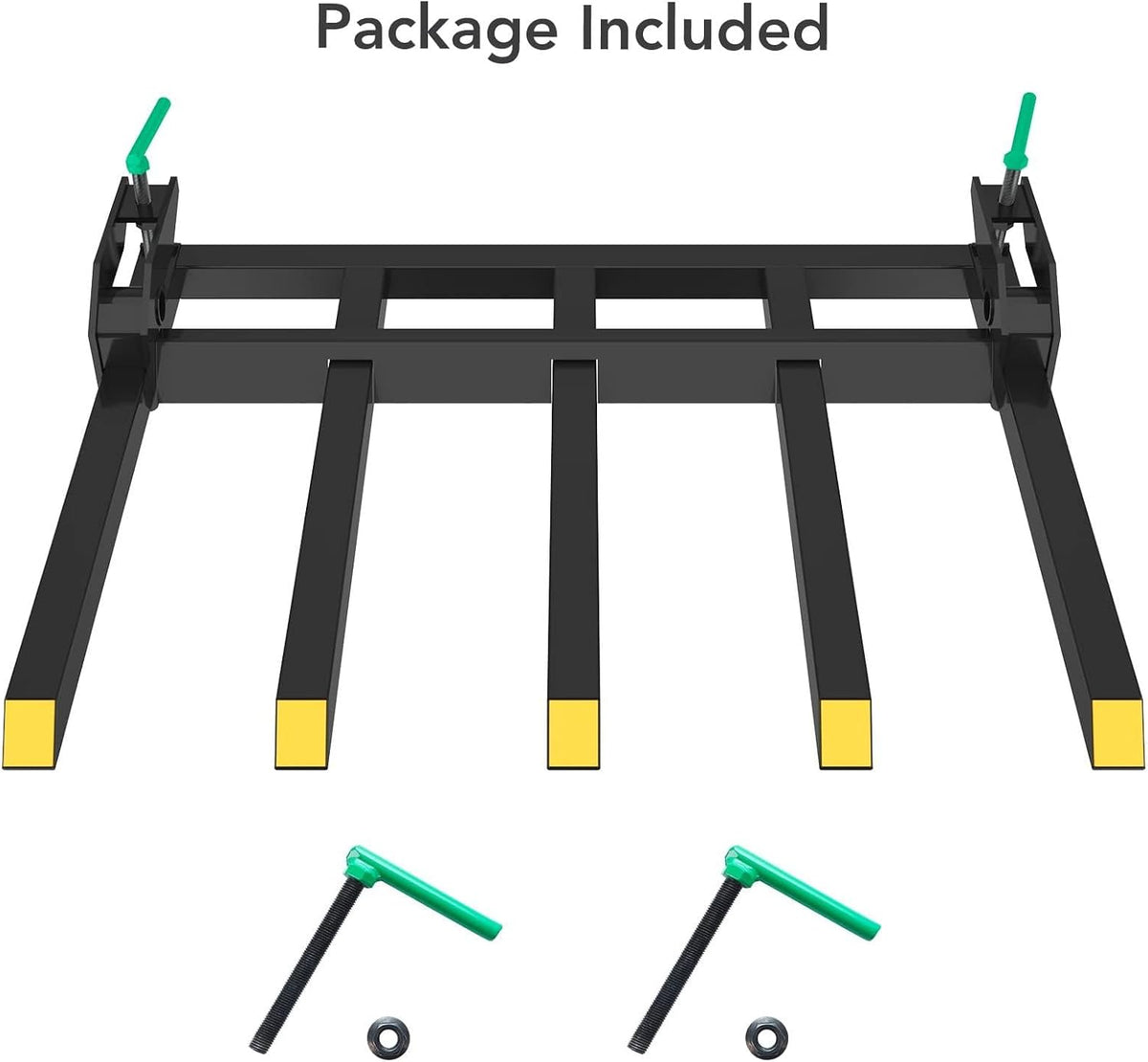 48" Clamp On Debris Forks, 2500 lbs Capacity Heavy Duty Clamp On Pallet Forks Bucket Attachments for Loader Bucket